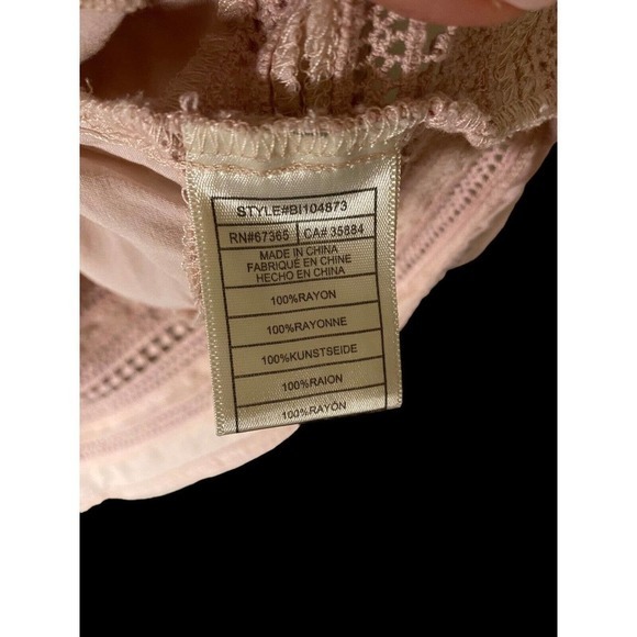 BB Dakota Penny Lace Short‎ Sleeve Top Size Medium Dusty Rose - Picture 5 of 10